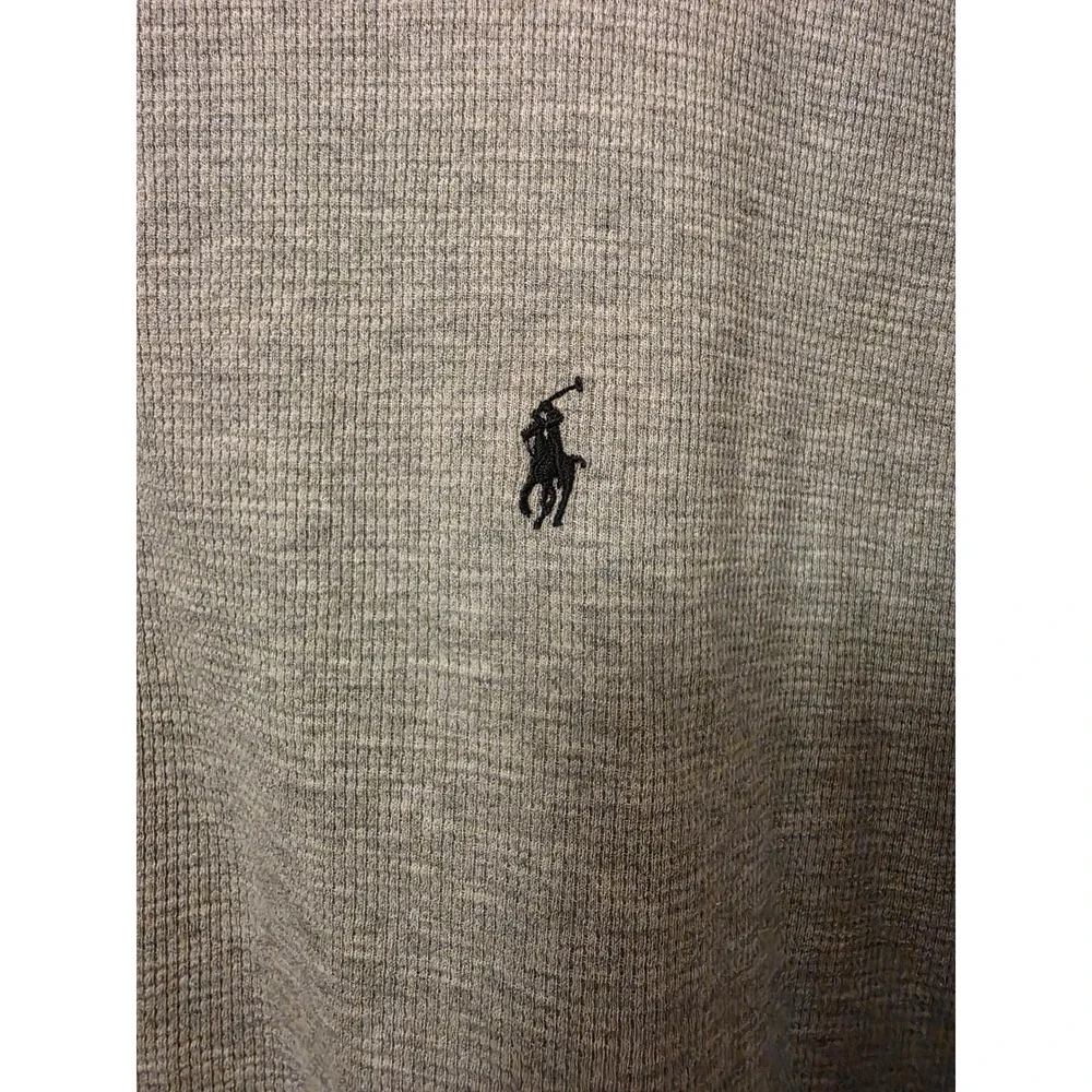 Polo Ralph Lauren Mens 2XL Grey Waffle Knit Sleepwear Long Sleeve Thermal Shirt